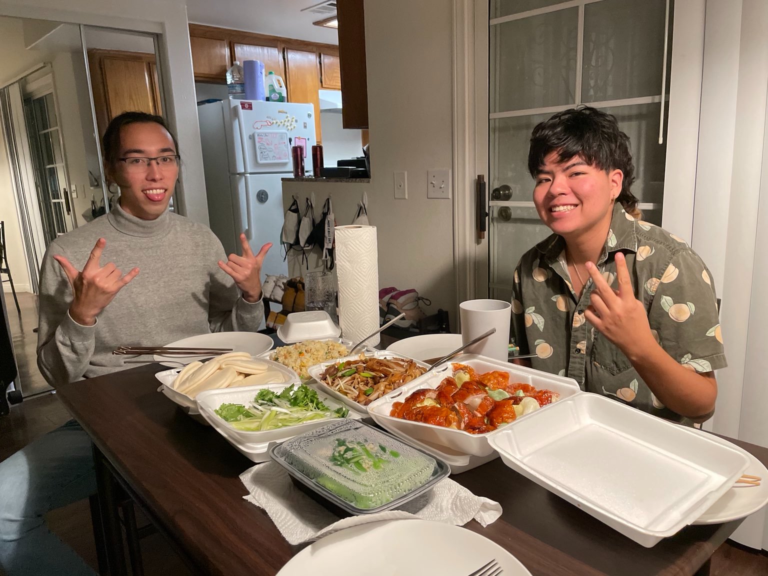 Thanksgiving with Quiana and her roommates, Mattie and Milo (right). Thanks to Quiana's family for ordering us food. One of my favorite nights of the semester.