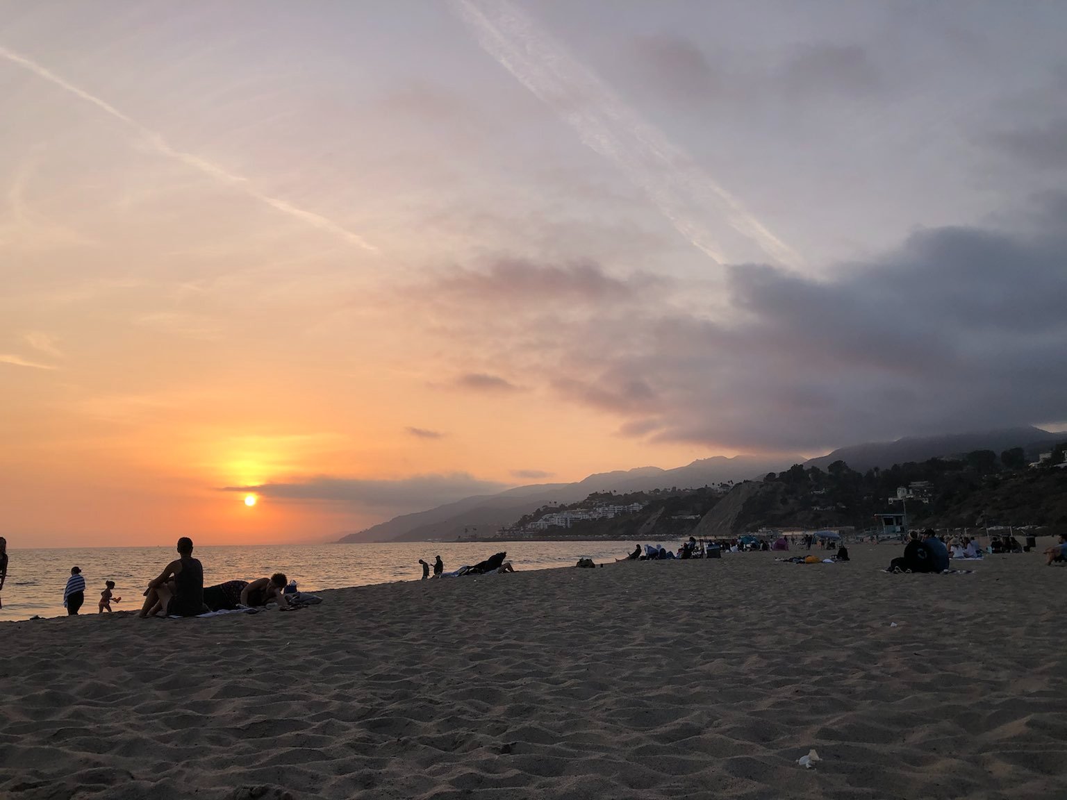 A shot of the sun setting behind smoke from the fires raging up North. This is from when we visited the Leo Carrillo beaches, which are North towards Malibu.